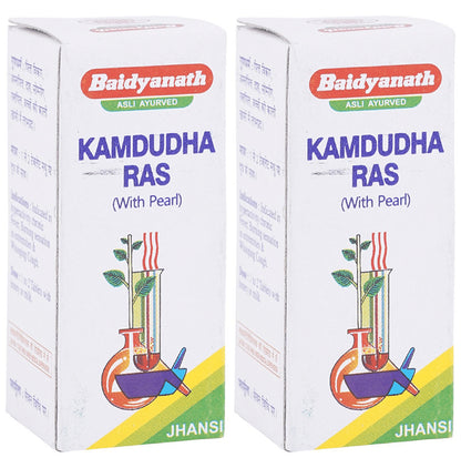 Baidyanath Kamdudha Ras with Pearl Tablets (50 Each) - Classic Derma