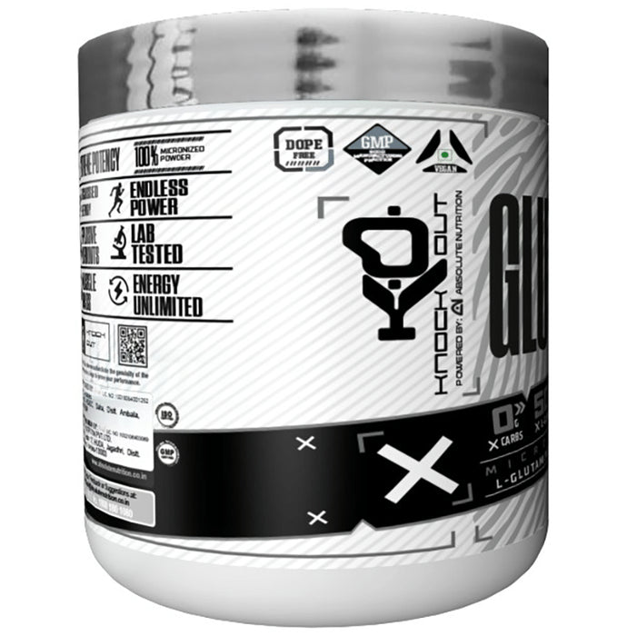 Knockout Micronized L-Glutamine Powder Unflavored with Free Shaker