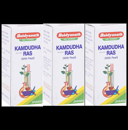 Baidyanath Kamdudha Ras with Pearl Tablets (50 Each) - Classic Derma
