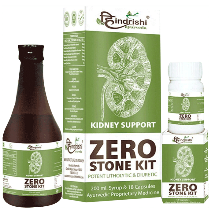 Hindrishi Ayurveda Zero Stone Kit for Kidney Stone & Detoxification - Classic Derma
