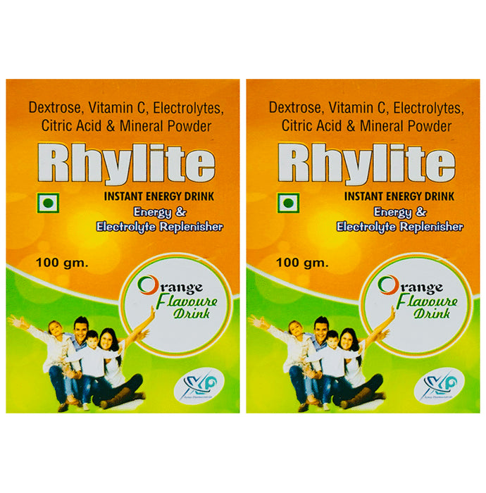 Rhylite Instant Energy Drink (100gm Each) Orange - Classic Derma