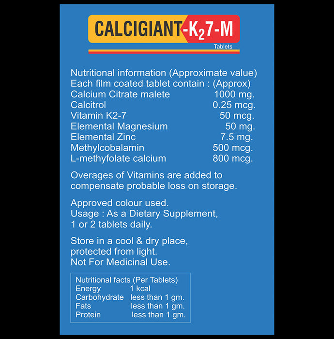 Calcigiant-K27-M Tablet for Muscle, Teeth and Joint Health