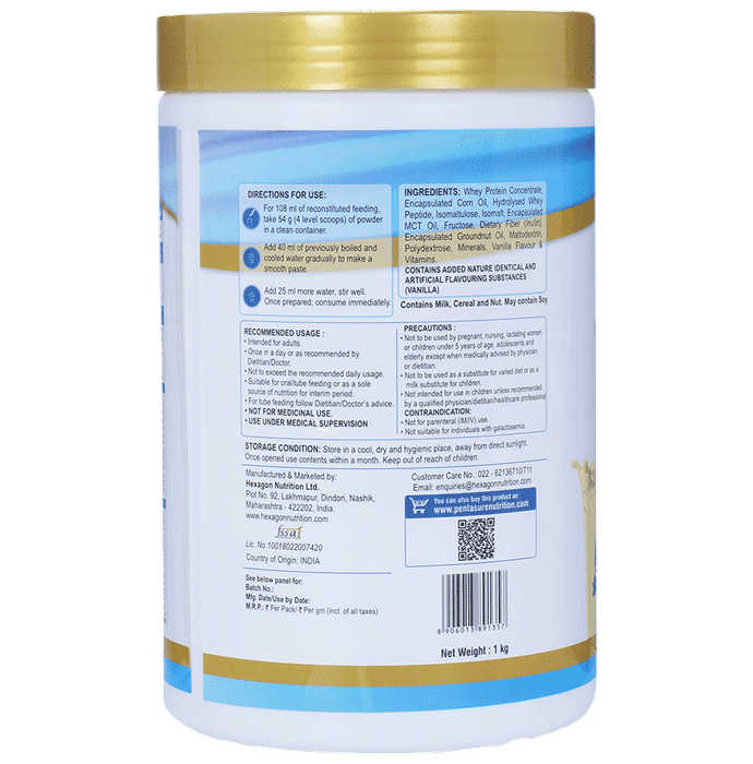 PentaSure 2.0 High Whey Protein with MCT | Flavour Powder Vanilla