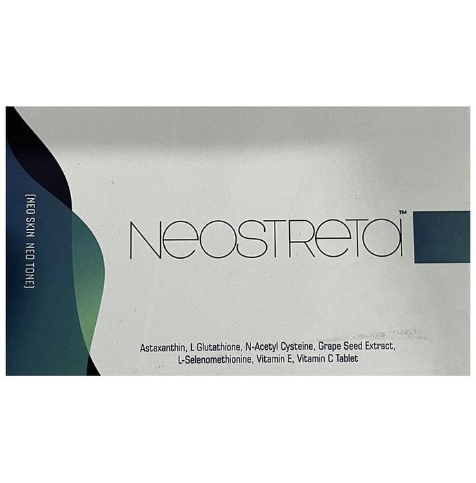 Neostreta Tablet with Astaxanthin, Glutathione, NAC & Grape Seed Extract - Classic Derma