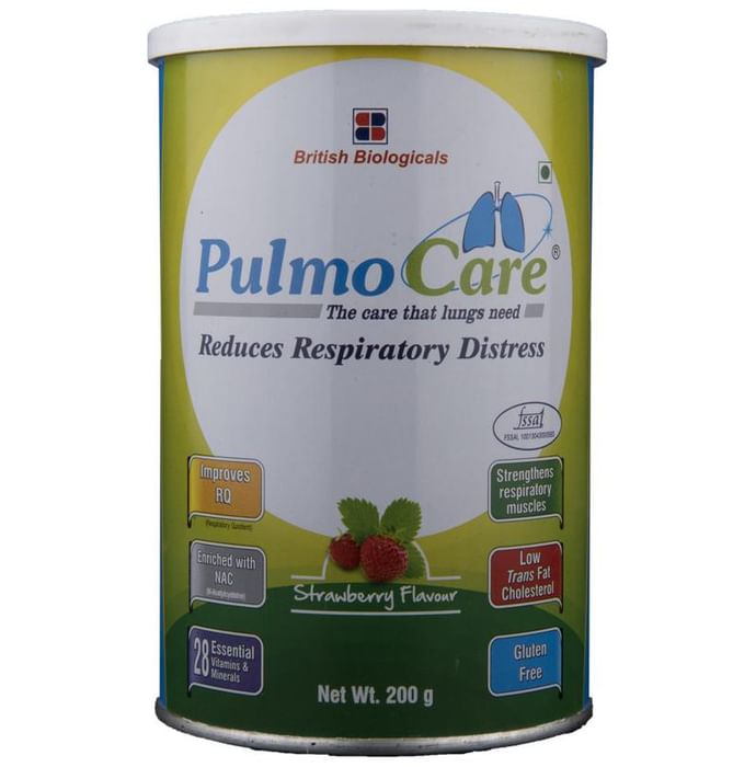 Pulmocare Powder with Vitamins, Minerals & NAC for Respiratory & Lung Health | Flavour Strawberry - Classic Derma
