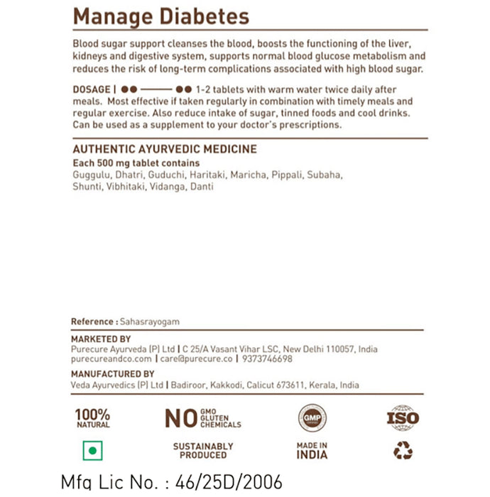 Pure Cure Kaisora Guggulu Blood Sugar Support Tablet