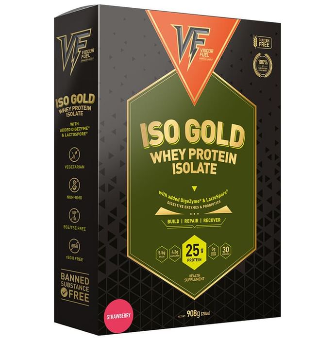 Vigour Fuel Iso Gold Whey Protein Isolate Strawberry - Classic Derma