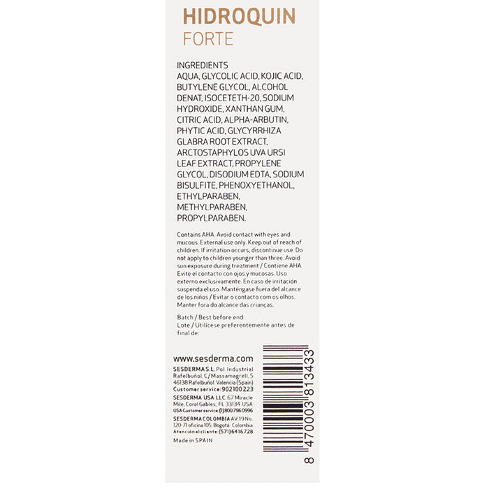 Sesderma Hidroquin Forte Skin Lightener Gel | With Glycolic Acid & Kojic Acid