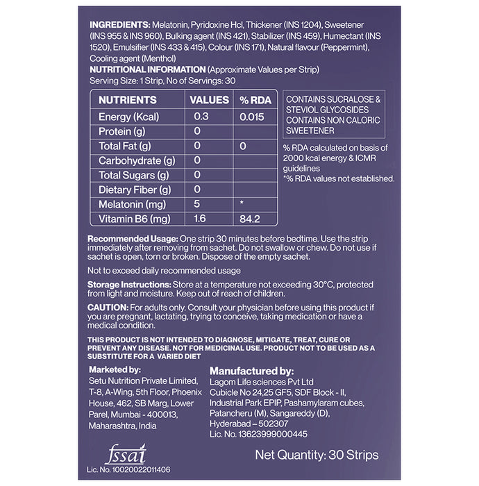 Setu Sleep: Restore Orally-Dissolving Strips (30 Each)