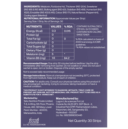 Setu Sleep: Restore Orally-Dissolving Strips (30 Each)