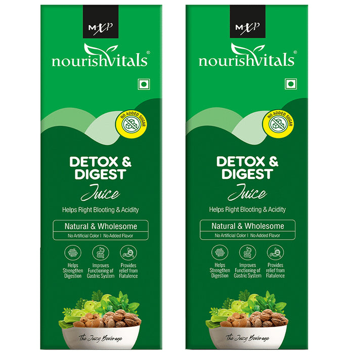 NourishVitals Detox & Digest Juice (500ml Each) - Classic Derma