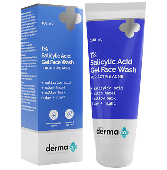 The Derma Co 1% Salicylic Acid Day & Night Face Wash Gel | Face Care Product for Active Acne - Classic Derma