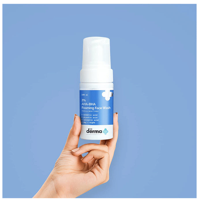 The Derma Co 3% AHA BHA Foaming Face Wash | For All Skin Types