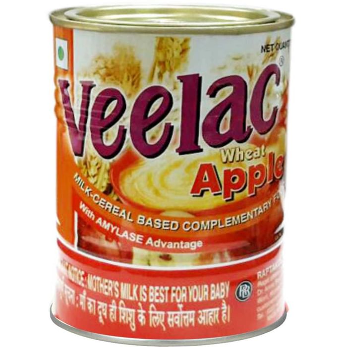 Veelac Milk Cereal Based Complementary Food with Amylase for Infants | Wheat Apple Powder - Classic Derma