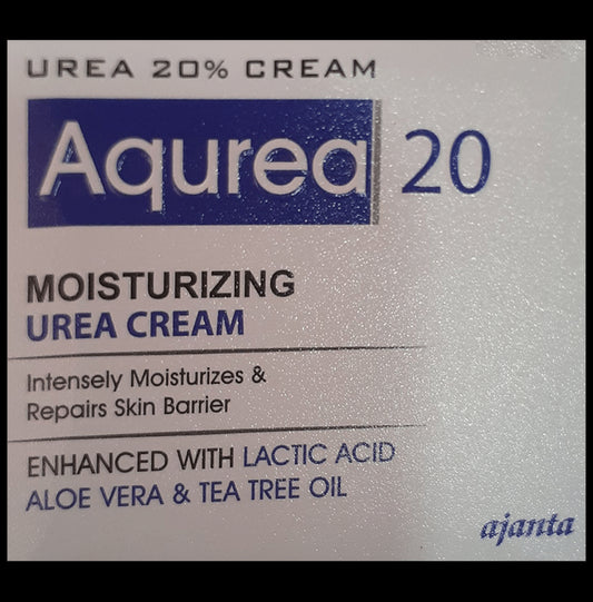Aqurea 20 Moisturizing Urea Cream with Lactic Acid, Aloe Vera & Tea Tree Oil - Classic Derma