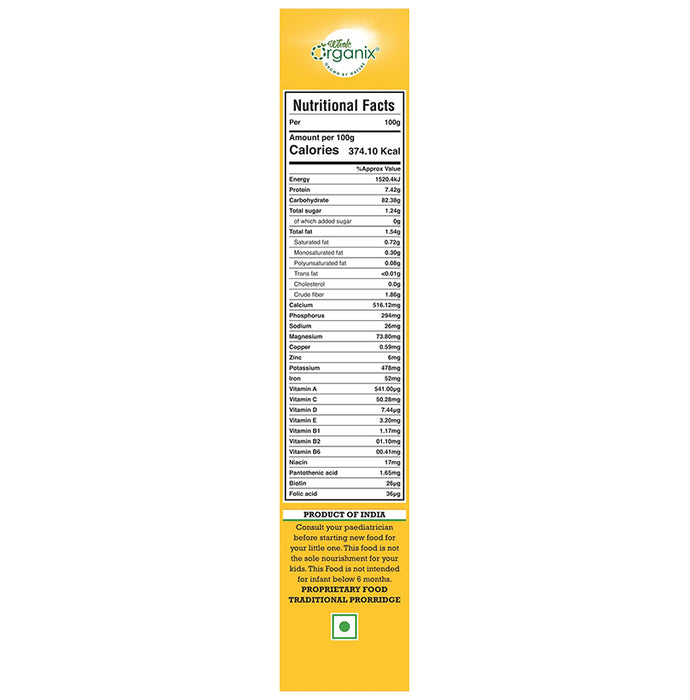 Whole Organix Organic Baby Cereal Stage 1, 6 Months Ragi & Makhana