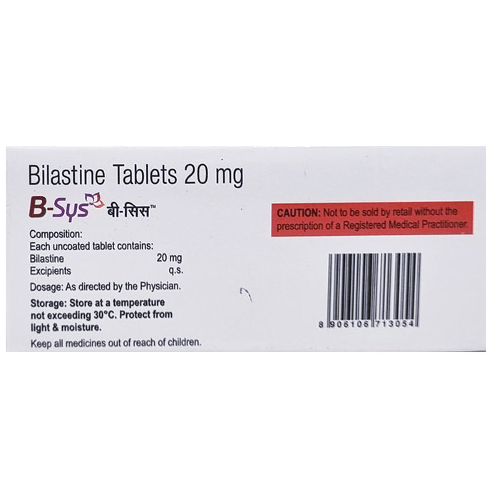 B Sys 20mg Tablet