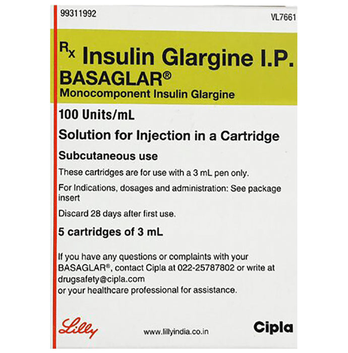 Basaglar 100 Units/ml Cartridge - Classic Derma