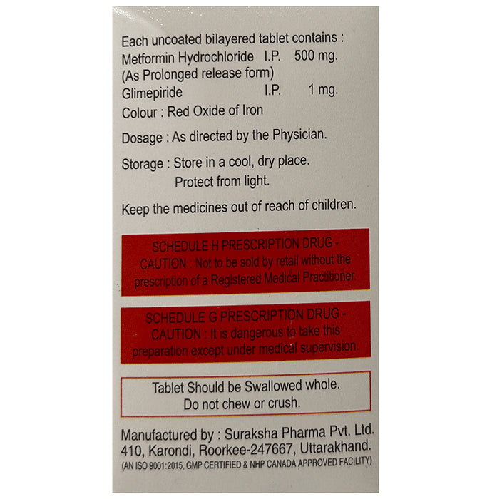 Sugatab-M 1 Tablet PR