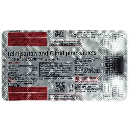 Telma-LN 20mg/40mg Tablet - Classic Derma