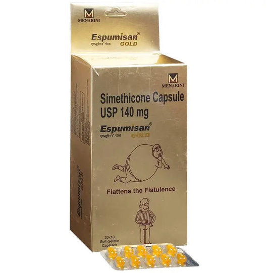 Espumisan Gold Simethicone Capsule for Flatulence - Classic Derma 