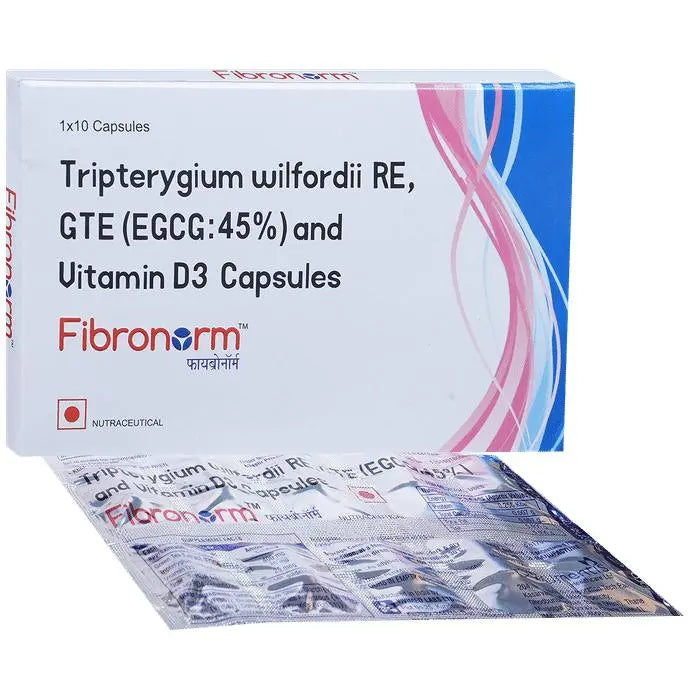 Fibronorm Capsule with Tripterygium Wilfordii, Green Tea Extract & Vitamin D3 - Classic Derma 