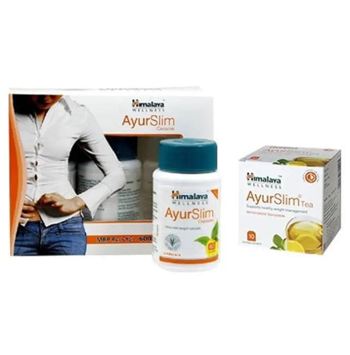 Himalaya Wellness Weight Management Combo Pack of AyurSlim Capsules (Triple Pack) and AyurSlim Tea (10's Pack) - Classic Derma 