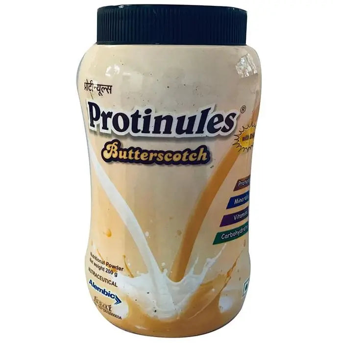 Protinules Powder with Whey Protein, DHA, Vitamins & Minerals | Flavour Butterscotch - Classic Derma 