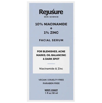 Rejusure 10% Niacinamide + 1% Zinc Facial Serum - Classic Derma 