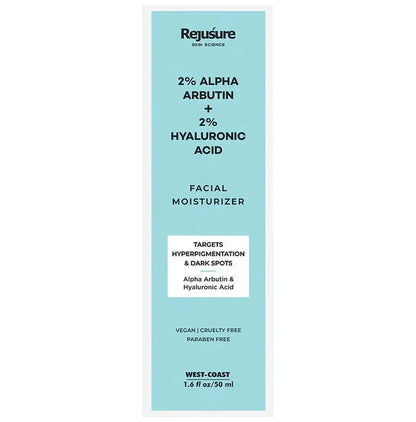 Rejusure 2% Alpha Arbutin + 2% Hyaluronic Acid Facial Moisturizer - Classic Derma 