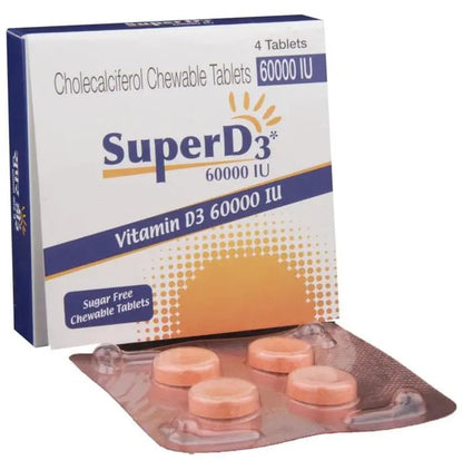 Super D3 60000IU Chewable Tablet - Classic Derma 