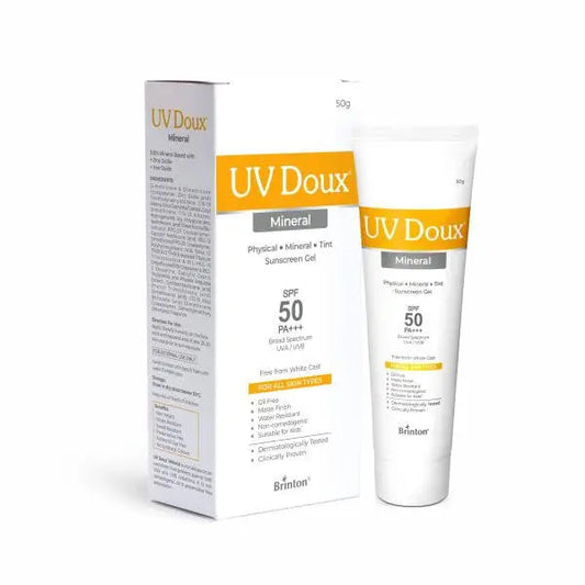 UV Doux Mineral Sunscreen SPF 50 PA ++++ Gel 50gm - Classic Derma 