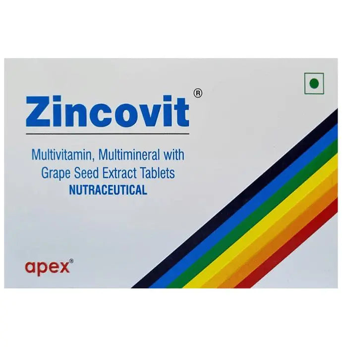 Zincovit Tablet with Multivitamin, Multimineral & Grape Seed Extract - Classic Derma 