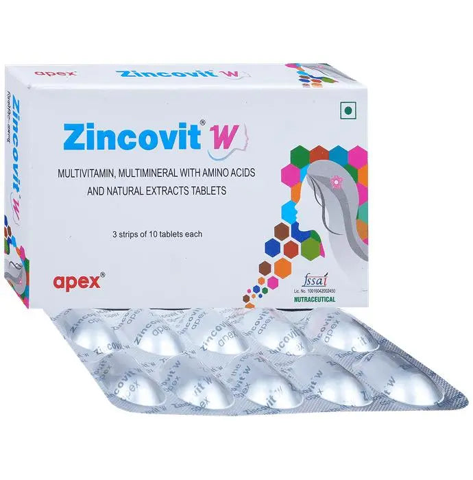 Zincovit W | Multivitamin, Multimineral with Amino Acids and Natural Extracts | Promotes Overall Health - Classic Derma 