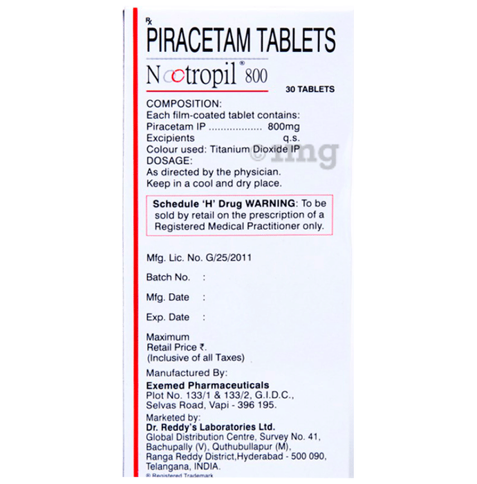 Nootropil 800mg Tablet