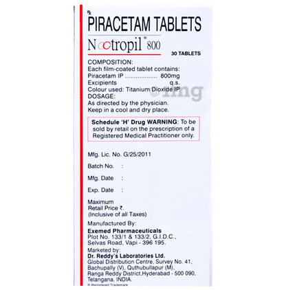 Nootropil 800mg Tablet